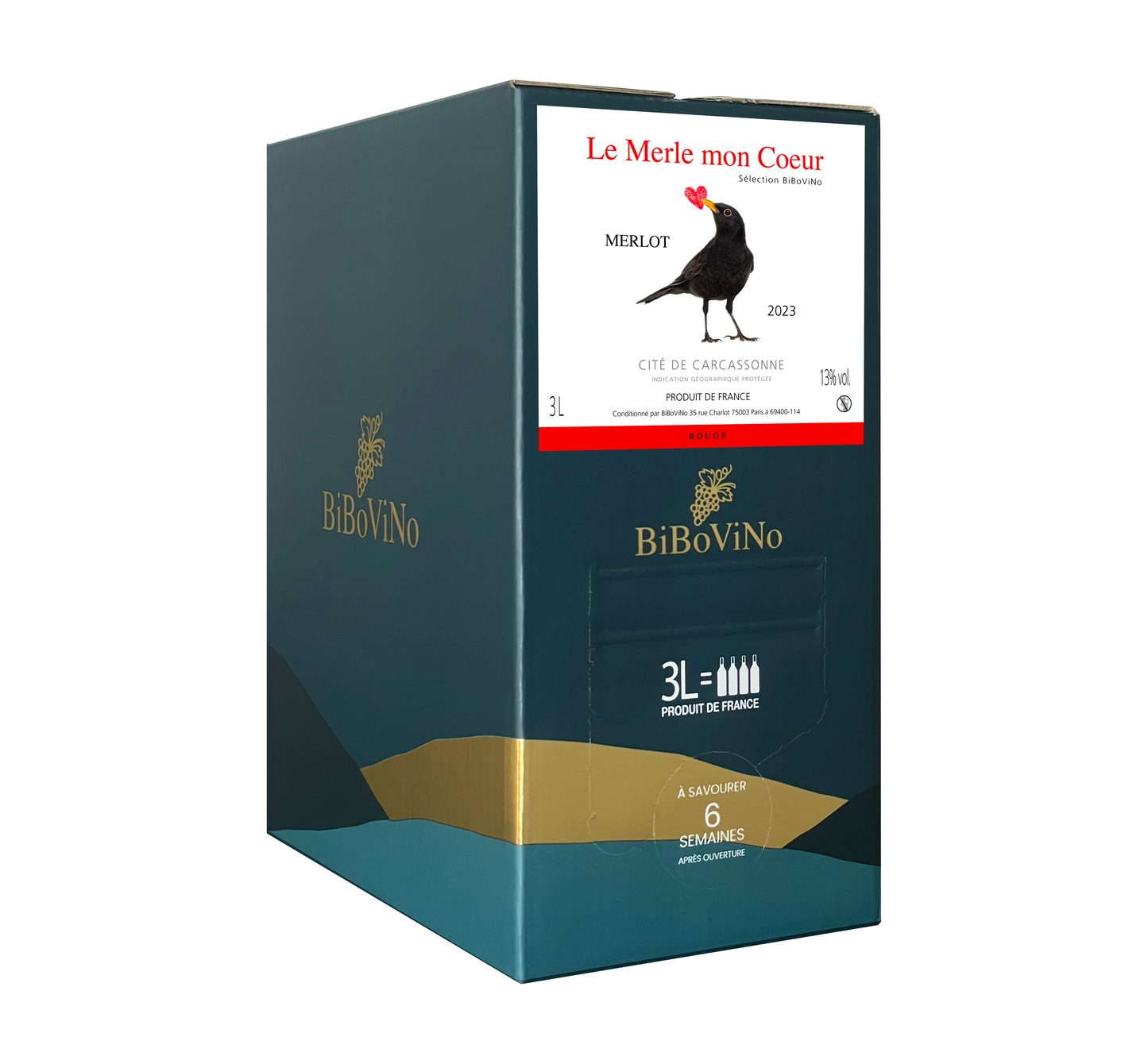 Merlot « Le Merle Mon Coeur », sélection BiBoViNo