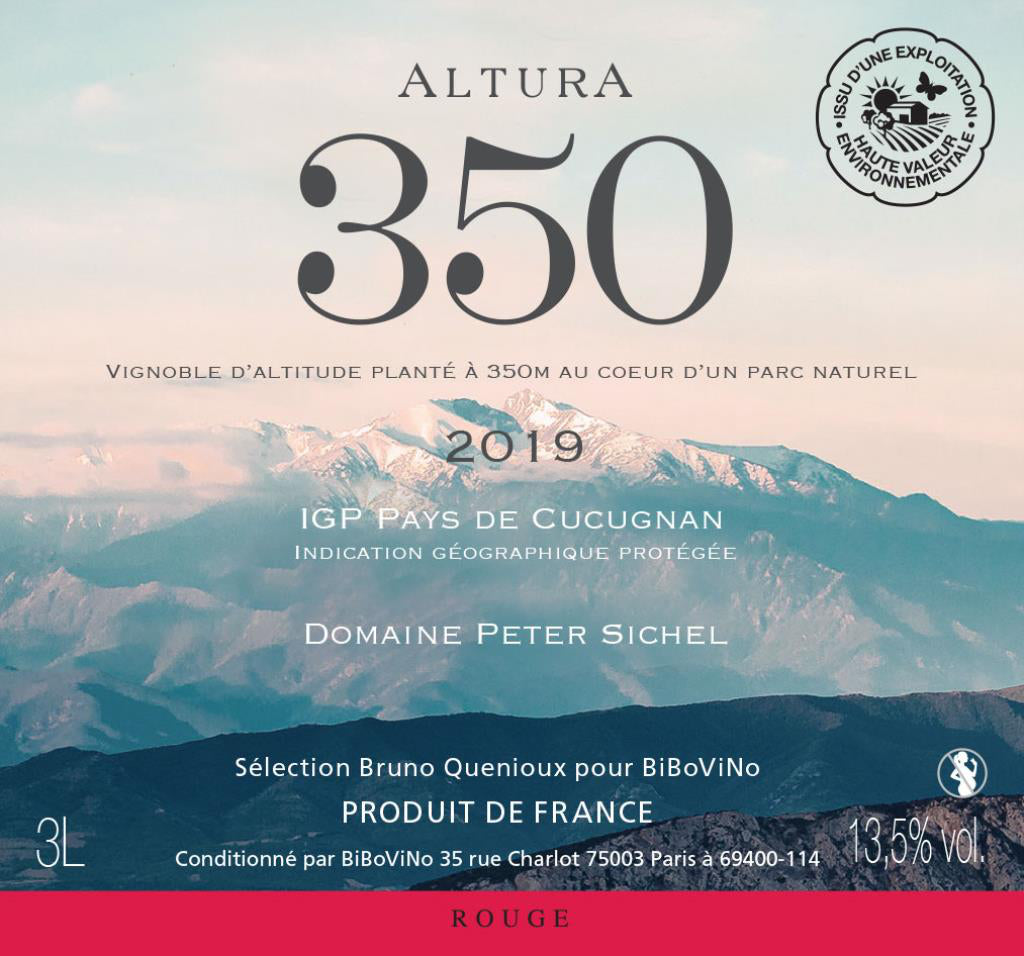 Altura 350, vignoble d'altitude, Domaine Peter Sichel