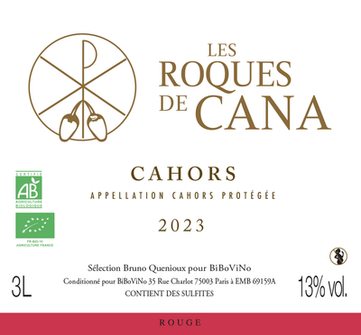 Cahors BIO, Les Roques de Cana, Sélection Bruno Quenioux pour BiBoViNo