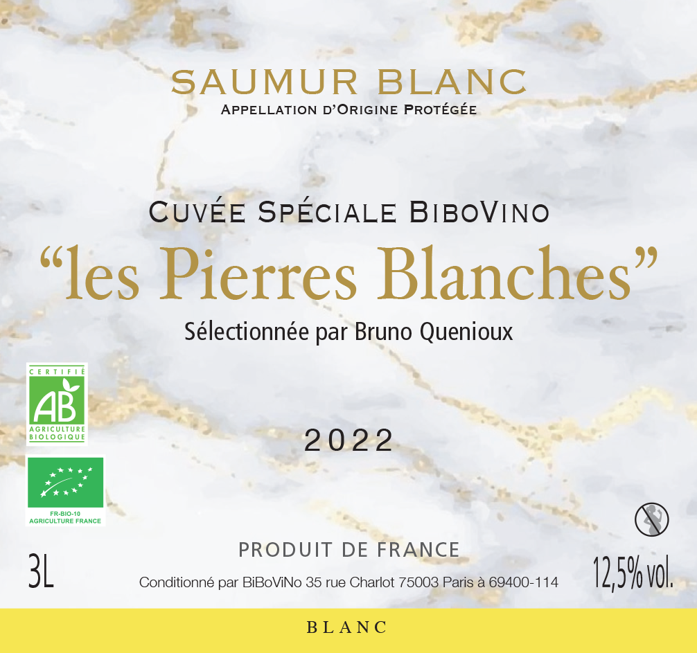 Saumur Blanc Les Pierres Blanches (Bio), cuvée Spéciale BiBoViNo