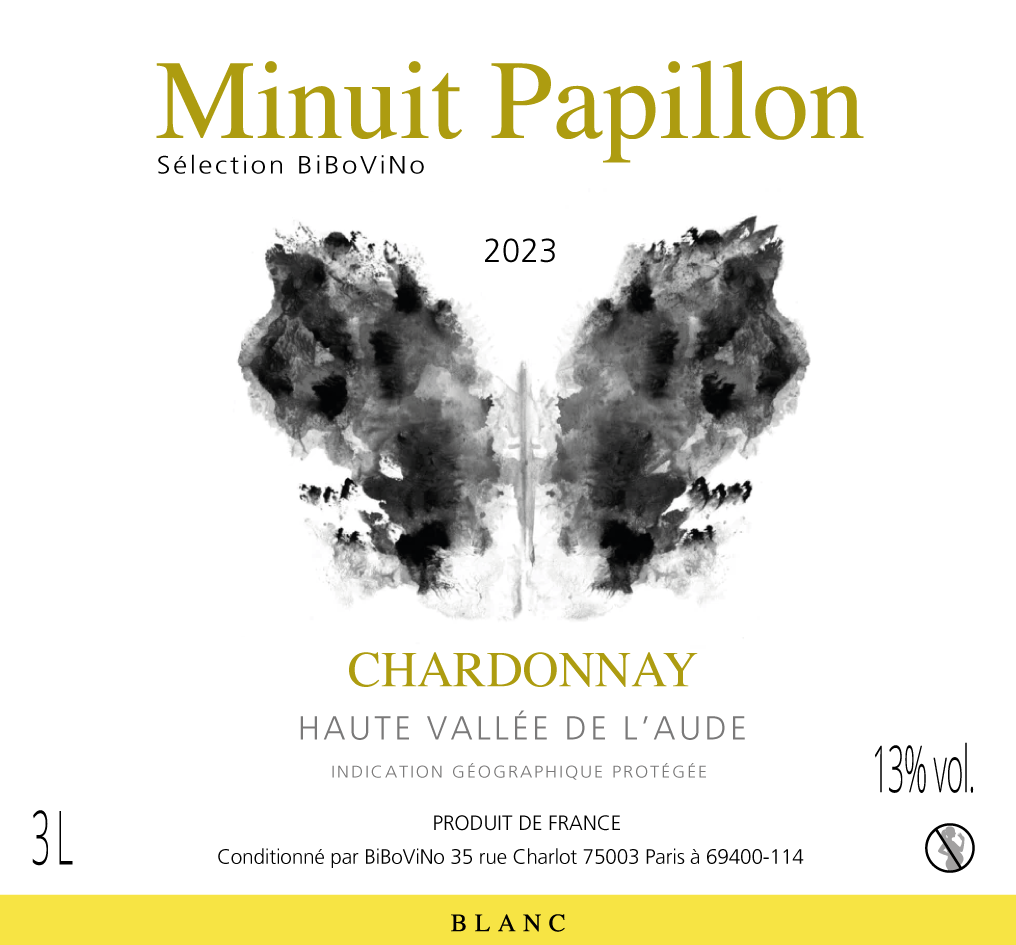 Chardonnay « Minuit Papillon »,  sélection BiBoViNo